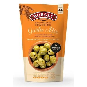 Borges Olivy snack zelené garlic Mix bez pecky 350 g